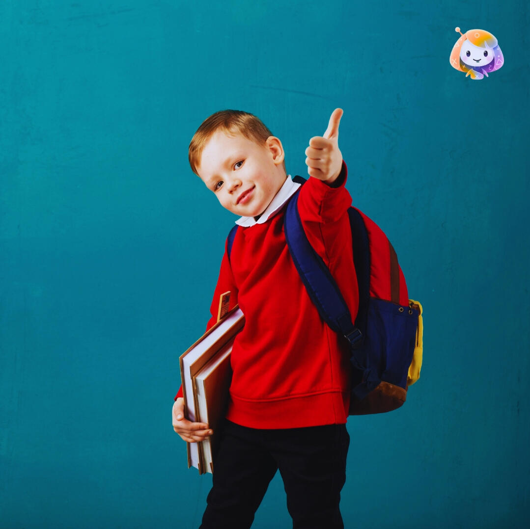 Young student is part of the future of learning. AI tutor helping student with personalized learning and homework support. Gap closing, motivation, problem solving.